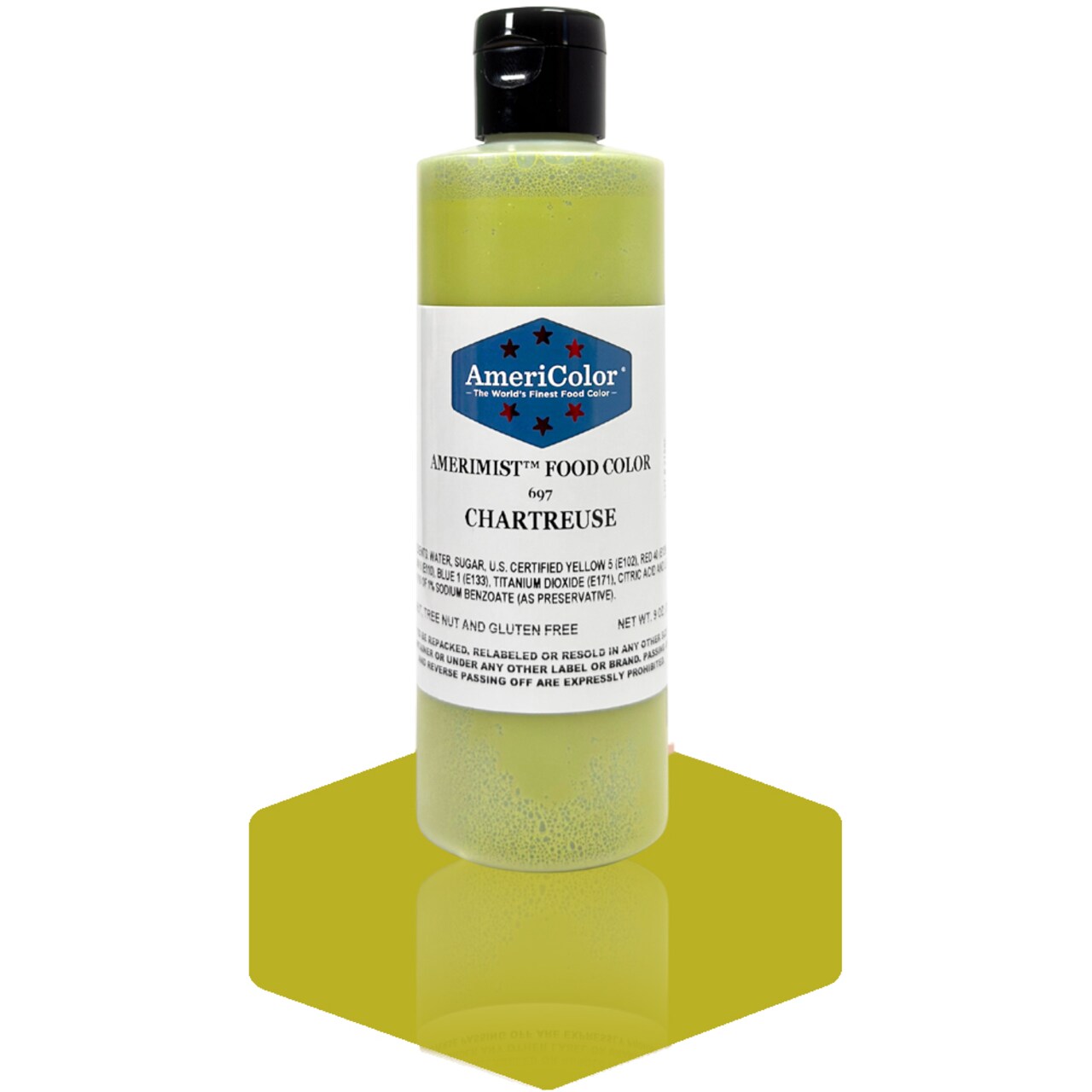 AmeriColor, Chartreuse, 9 Ounce, AmeriMist Airbrush Food Coloring